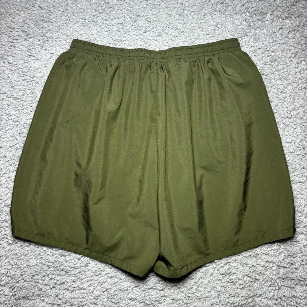 Soffe Shorts Womens Medium Vintage Moss Green Activewear Athleisure Lined Run